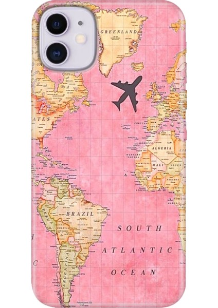 Apple iPhone 11 Kılıf Renkli Temalı iPhone 11 Silikon Map