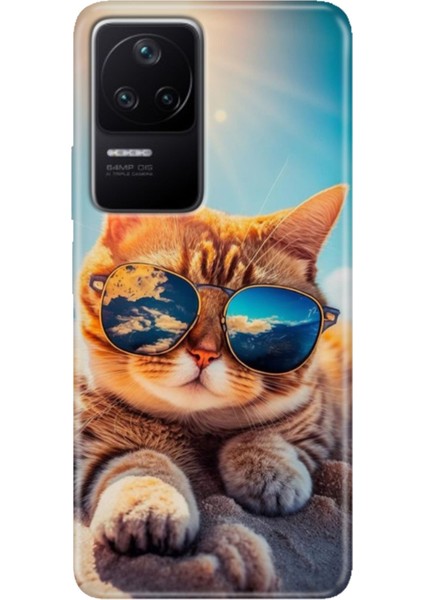 F4 Kapak Kılıf Poco F4 Desenli Kapak Renkli Ermer Cat