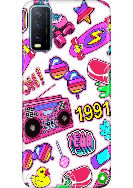 Vivo Y20 Y20S Y11S Uyumlu Kapak Kılıf Desenli Kapak Renkli Tpu Uv 90'lar