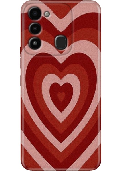 Spark 8c Kılıf Renkli Temalı Tecno 8c Silikon Mat Kalp