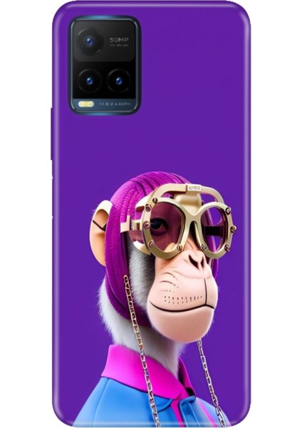 Vivo Y21S Uyumlu Kapak Kılıf Desenli Kapak Renkli Tpu Uv Monkey