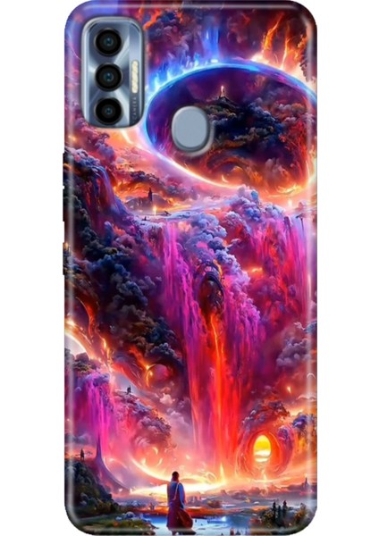 Spark 7 Pro Kılıf Renkli SPARK7PRO Silikon Gizemli Ülke