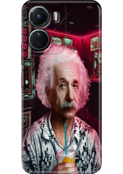 Vivo Y16 Kılıf Desenli Silikon Ermer Teknoloji Kapak Albert