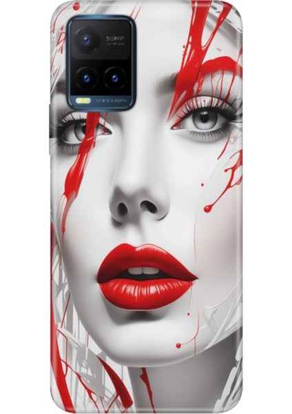 Vivo Y21S Uyumlu Kapak Kılıf Desenli Kapak Renkli Tpu Uv Lady