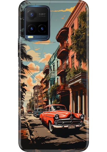 Vivo Y21S Uyumlu Kapak Kılıf Desenli Kapak Renkli Tpu Uv Küba