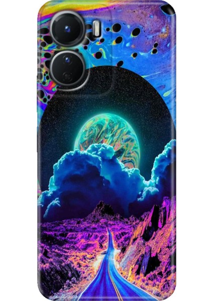 Vivo Y16 Kılıf Desenli Silikon Ermer Teknoloji Kapak Dream Road