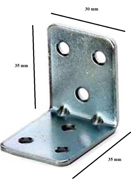 L Masa Gönyesi 30X35X35 mm 20 Adet Bağlantı Aparatı Paslanmaz Çelik