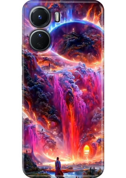 Vivo Y16 Kılıf Desenli Silikon Ermer Teknoloji Kapak Gizemli Ülke