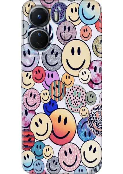 Vivo Y16 Kılıf Desenli Silikon Ermer Teknoloji Kapak Emojix