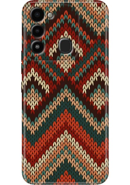 Spark 8c Kılıf Renkli Temalı Tecno 8c Silikon Zikzak