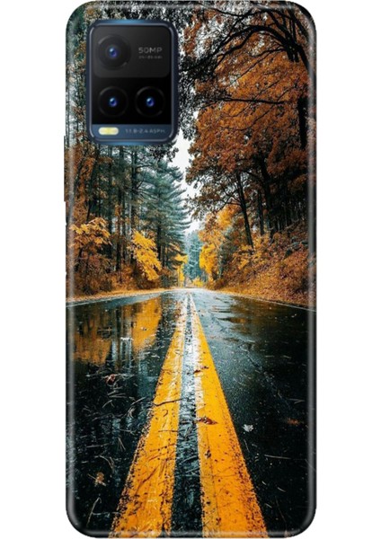 Vivo Y21S Uyumlu Kapak Kılıf Desenli Kapak Renkli Tpu Uv Korku Yolu