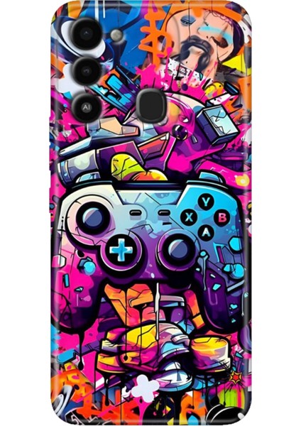 Spark 8c Kılıf Renkli Temalı Tecno 8c Silikon Gamer