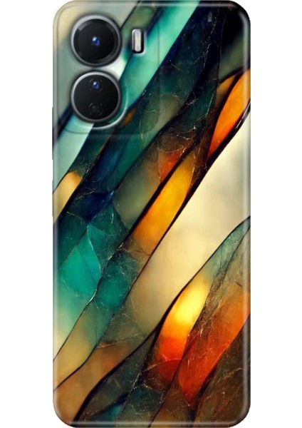 Vivo Y16 Kılıf Desenli Silikon Ermer Teknoloji Kapak Flora Mermer