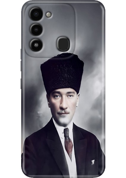 Spark 8c Kılıf Renkli Temalı Tecno 8c Silikon Atatürk