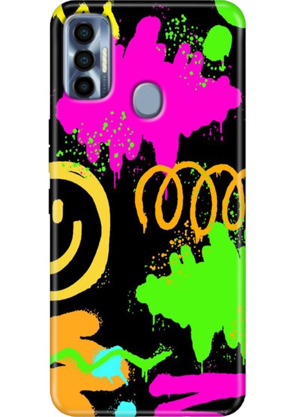 Spark 7 Pro Kılıf Renkli SPARK7PRO Silikon Smile