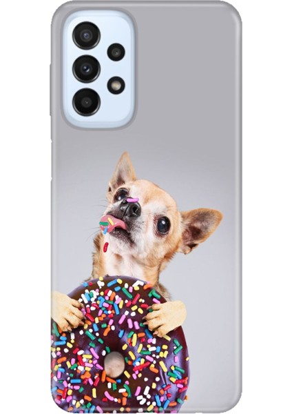 Samsung Galaxy A23 Kılıf A23 Silikon Tasarım Stok Donut Dog