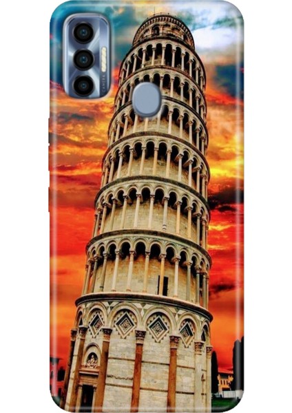 Spark 7 Pro Kılıf Renkli SPARK7PRO Silikon Pizza Kulesi