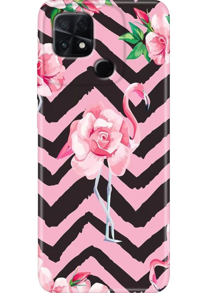 C40 Kılıf Renkli Temalı Poco C40 Silikon Flamingo