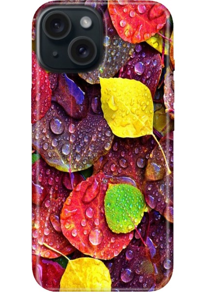 iPhone 15 Uyumlu Kılıf Desenli Kapak Renkli Tpu Uv Sonbahar