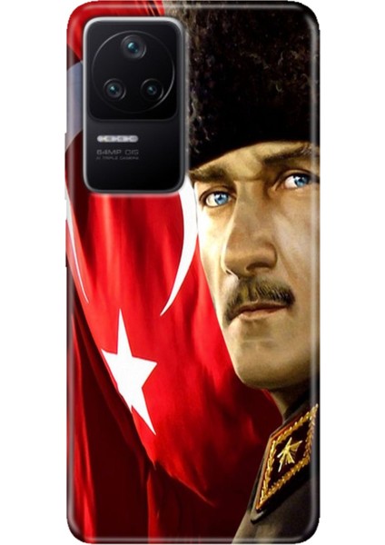 F4 Kapak Kılıf Poco F4 Desenli Kapak Renkli Ermer Mustafa Kemal