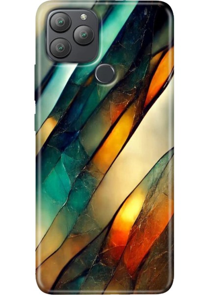 General Mobile Gm 22 Plus Kılıf Desenli Esnek Silikon Uv Flora Mermer