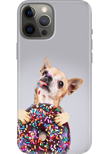 iPhone 12 Pro Max Kılıf Tasarım Baskılı Silikon Donut Dog