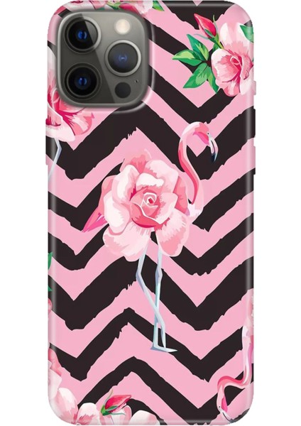 Apple iPhone 12 Pro Kılıf Tasarım Baskılı Silikon Flamingo