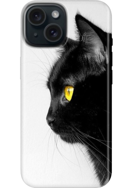 iPhone 13 - 14 Kılıf Desenli Kapak Renkli Tpu Uv Kedi Bakışı