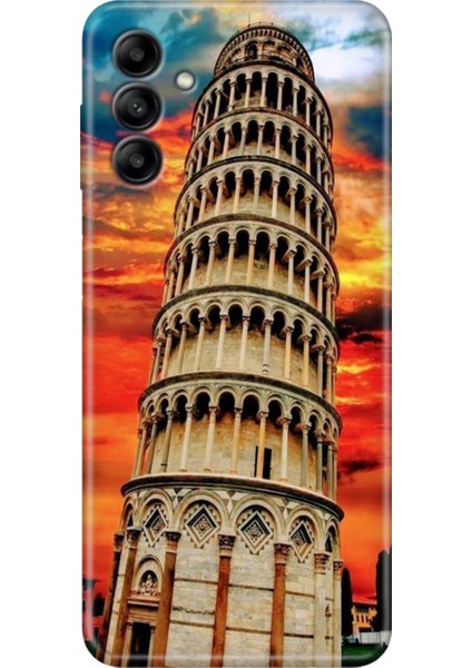 Samsung Galaxy A05S Uyumlu Kılıf Tasarım Tpu A05S Silikon Pizza Kulesi