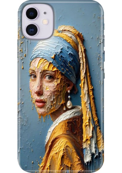 Apple iPhone 11 Kılıf Renkli Temalı iPhone 11 Silikon Inciküpeli