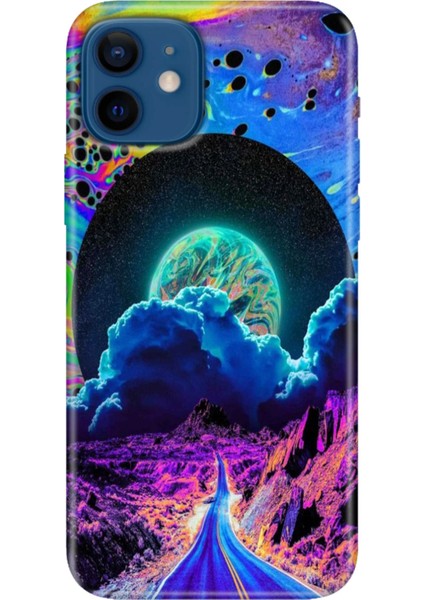 Apple iPhone 12 Kılıf Renkli Baskılı Silikon Dream Road