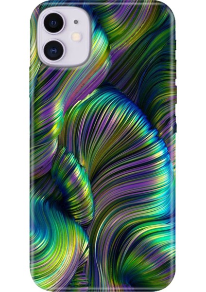 Apple iPhone 11 Kılıf Renkli Temalı iPhone 11 Silikon Holographic