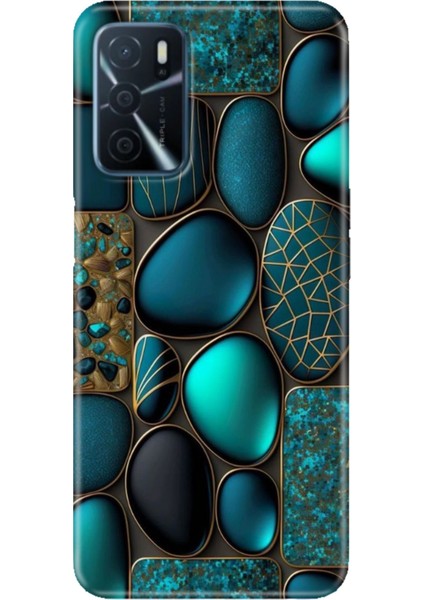 A16 Kapak Kılıf Uyumlu Oppo A16 Silikon Tasarım Stok Marble