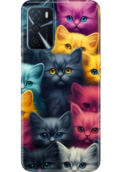 A16 Kapak Kılıf Uyumlu Oppo A16 Silikon Tasarım Stok Kedi Ordusu