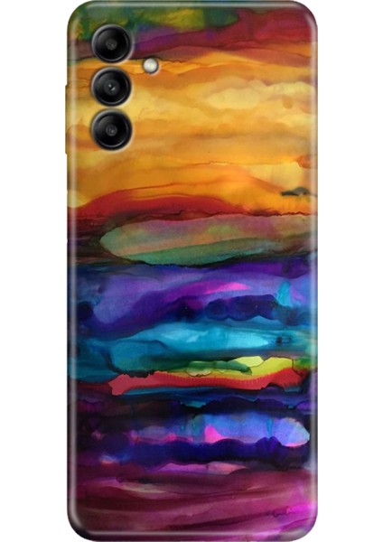 Samsung Galaxy A14 Kılıf Tasarım Esnek Silikon Sulu Boya