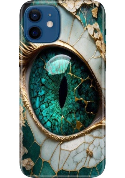 Apple iPhone 12 Kılıf Renkli Baskılı Silikon Tanrıça Gözü