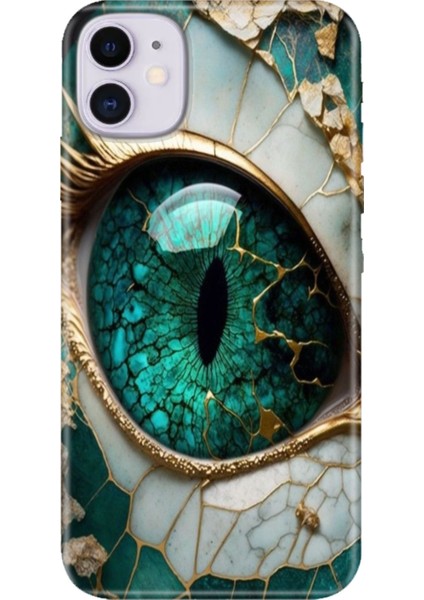 Apple iPhone 11 Kılıf Renkli Temalı iPhone 11 Silikon Tanrıça Gözü