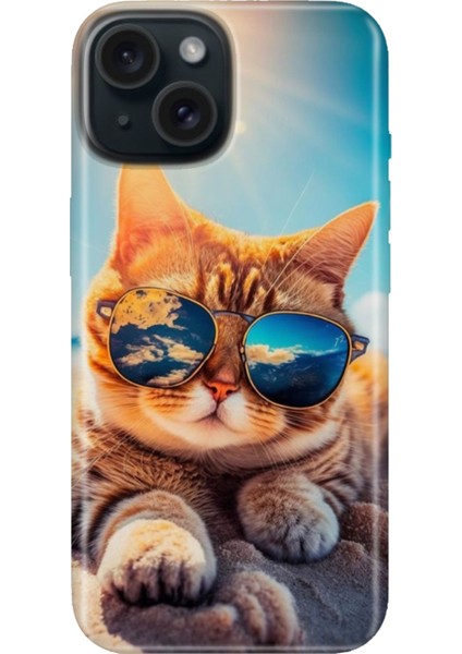 iPhone 15 Uyumlu Kılıf Desenli Kapak Renkli Tpu Uv Cat