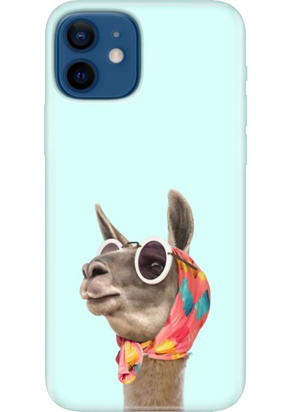 Apple iPhone 12 Kılıf Renkli Baskılı Silikon Deve