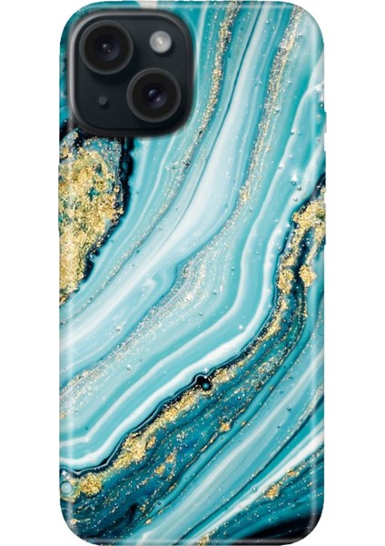 iPhone 13 - 14 Kılıf Desenli Kapak Renkli Tpu Uv Simli Taş