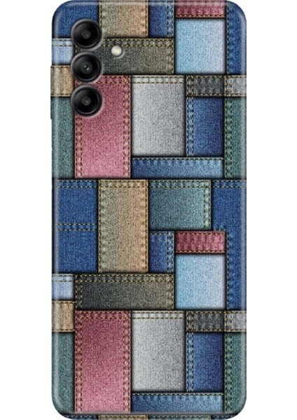 Samsung Galaxy A14 Kılıf Tasarım Esnek Silikon Jean Pattern