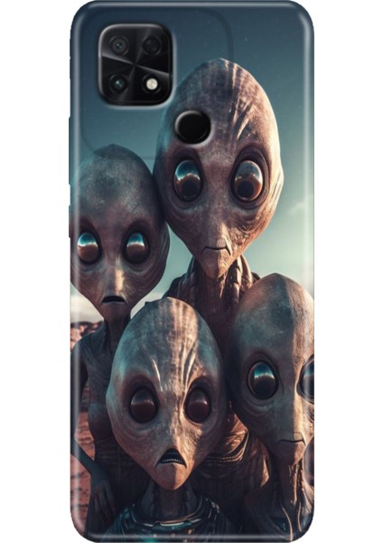 C40 Kılıf Renkli Temalı Poco C40 Silikon Ufo