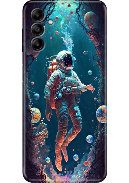 Samsung Galaxy A34 Kılıf Tasarım Esnek Silikon Astronot