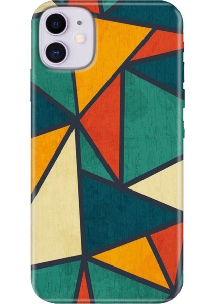 Apple iPhone 11 Kılıf Renkli Temalı iPhone 11 Silikon Wall