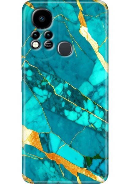 Infinix Hot 11S Uyumlu Kılıf Renkli Tpu Silikon Prag Mermer