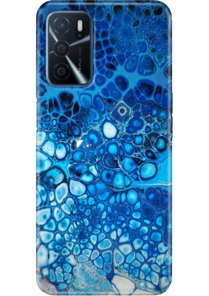 A16 Kapak Kılıf Uyumlu Oppo A16 Silikon Tasarım Stok Derin Mavi