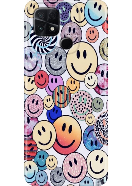C40 Kılıf Renkli Temalı Poco C40 Silikon Emojix
