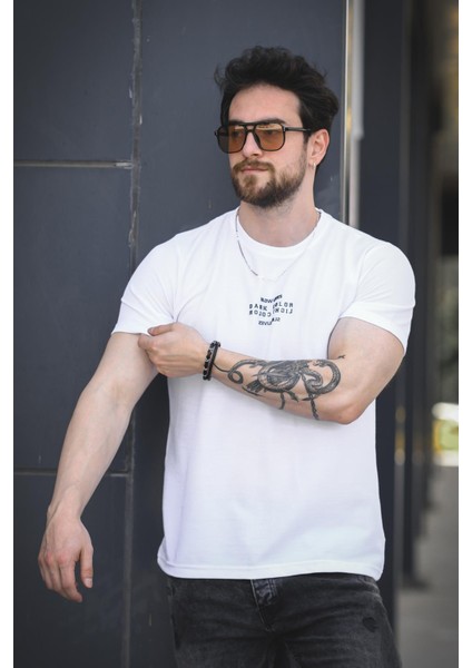 Slow Lives Waffle Kumaş Bisiklet Yaka Baskılı Erkek Tshirt fiyatları