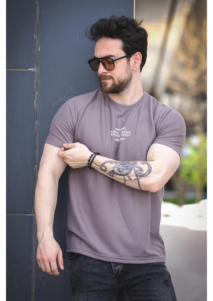 Slow Lives Waffle Kumaş Bisiklet Yaka Baskılı Erkek Tshirt fiyatları