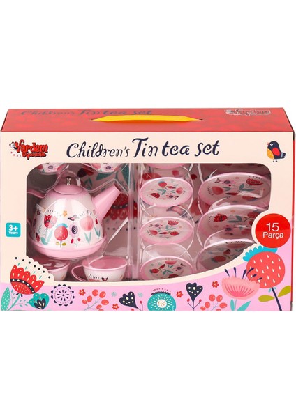 998A-998B Çiçek Desenli Metal Çay Seti 15 Parça -Vardem Oyuncak modelleri